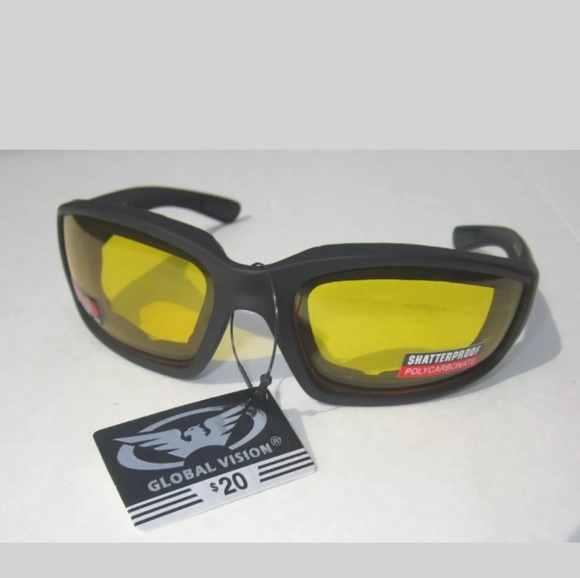 Padded yellow motorcycle glasses weekend warrior - Picture 2 of 5